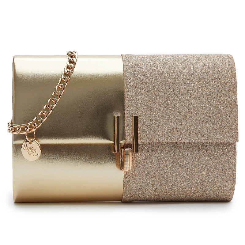 Vintage elegant golden glitter evening clutch purse