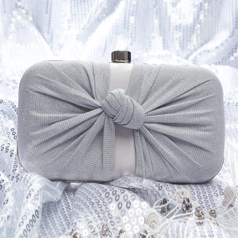 LeeWay | Silver Clutch | LWB-003 | Bridal Shimmer Clutch Bag for Women,  Wedding Evening